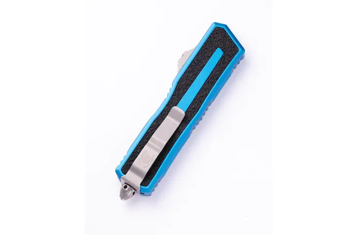 Microtech Scarab II Gen III D/E Stonewash Part Serrate 3.95in Automatic Folding Knife 1280-11BL w/ F - view 2